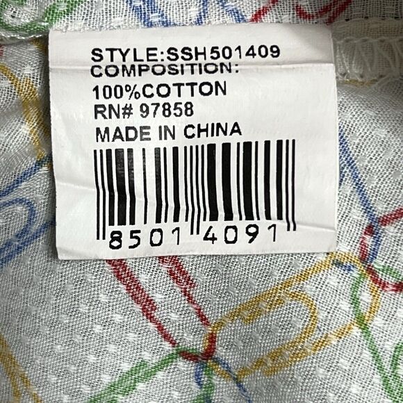 Project Red Paper Clip Allover Print Shirt Men's XL Multi Button Up Cotton - Picture 11 of 16